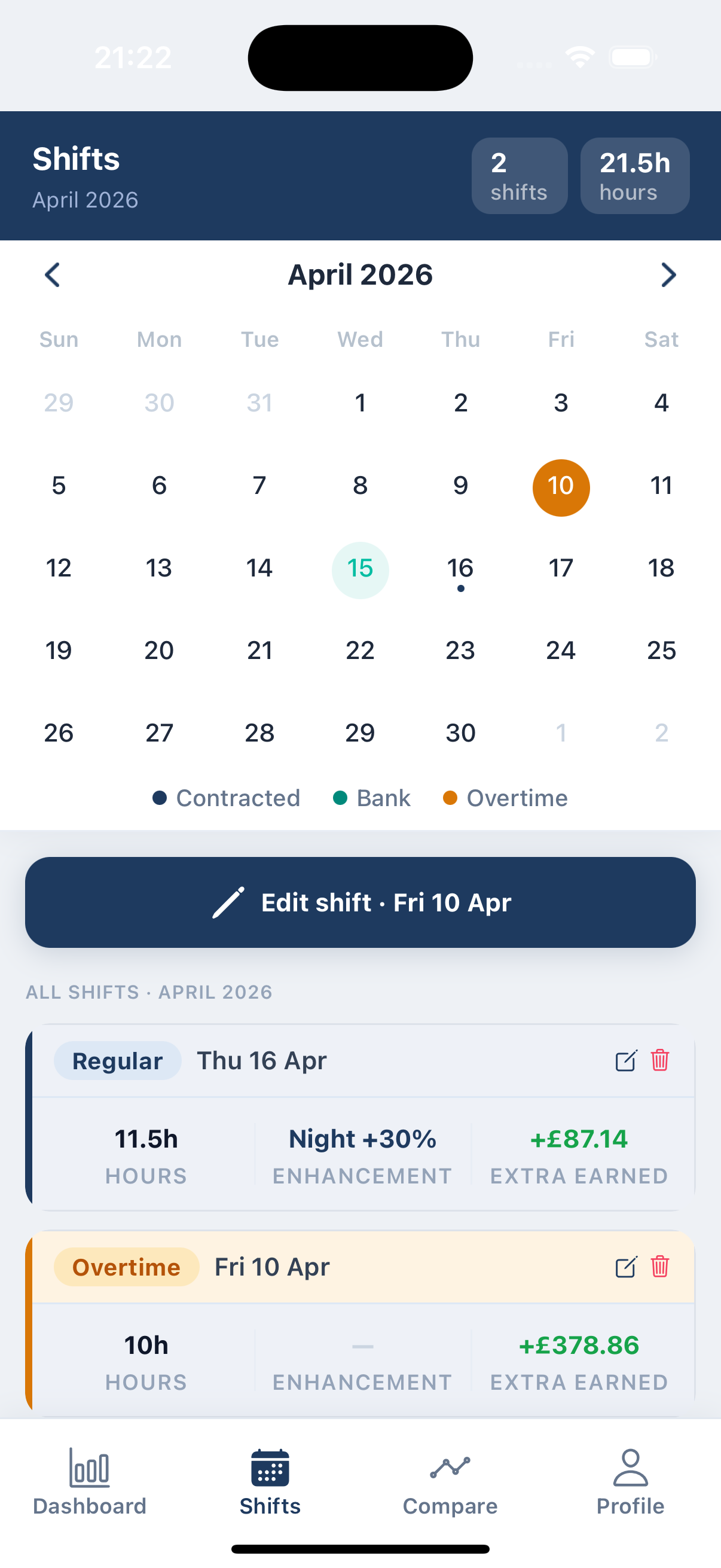Shift Log